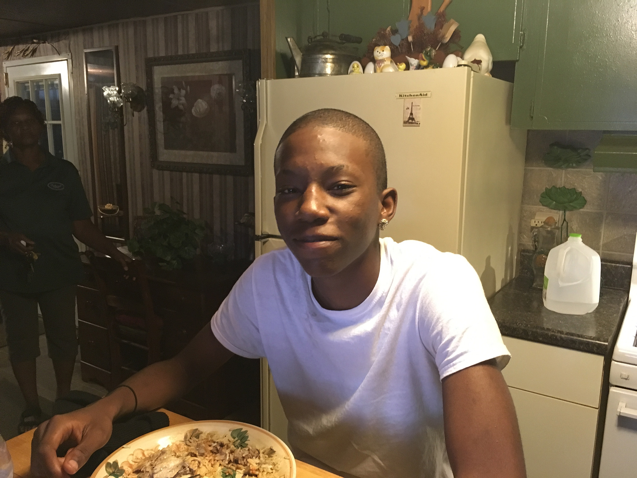 Ky'Ree eating at Grandma's house