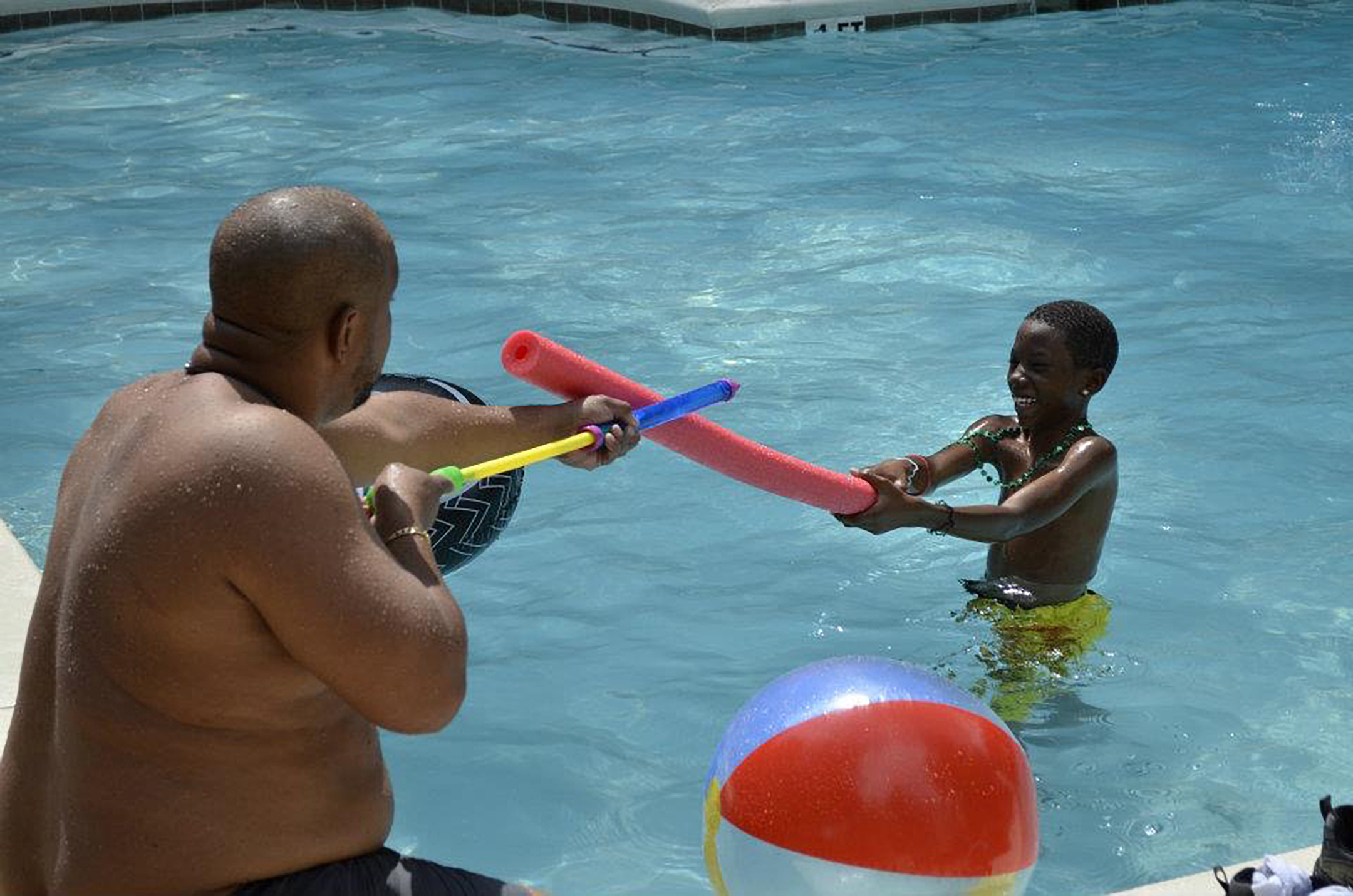 Ky'Ree playing in the pool at home in Atlanta